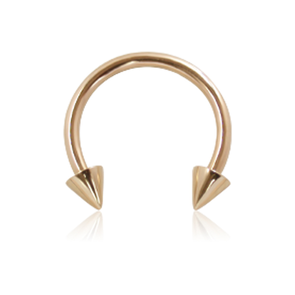 עגיל פרסה מזהב 6*1.2 מ"מ - קונוסים