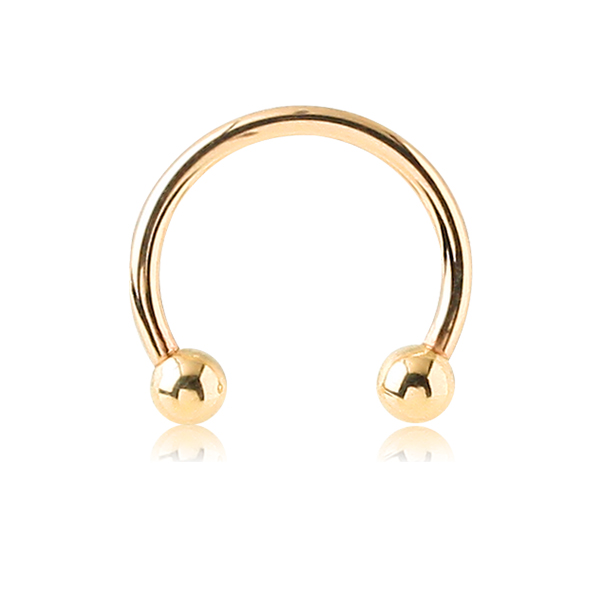 עגיל פרסה מזהב 10*1.2 מ"מ - כדורים