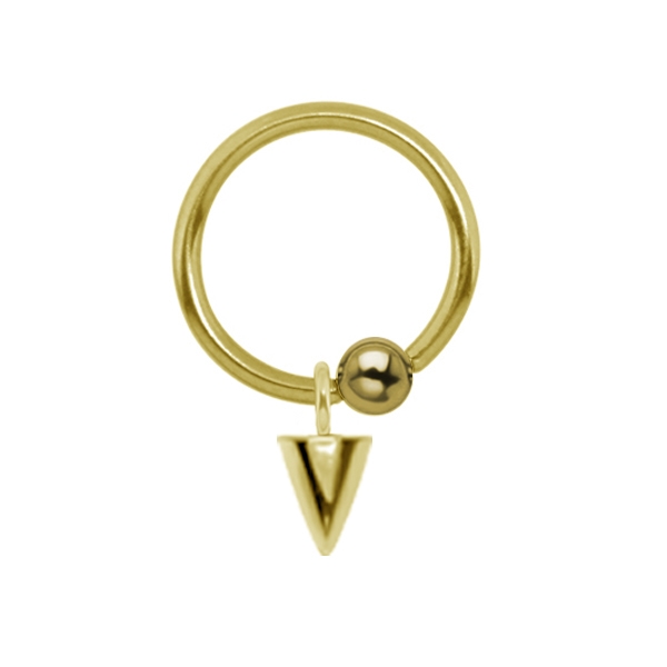 עגיל טבעת לחץ הליקס / טראגוס - מציפוי זהב קונוס