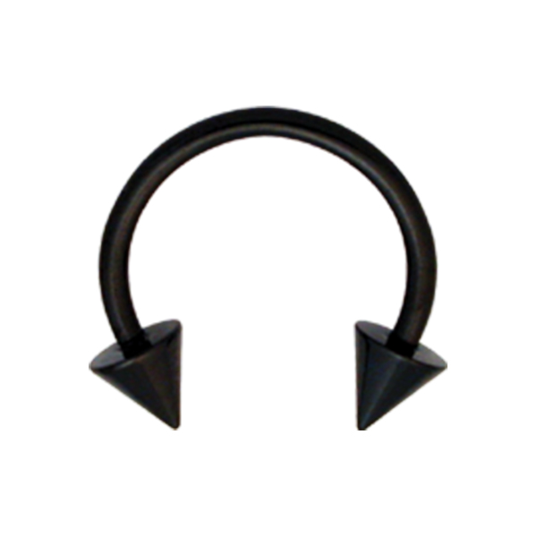 עגיל הליקס/ספטום/טראגוס פרסה שחורה וקונוסים