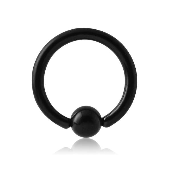 עגיל טבעת לחץ שחורה