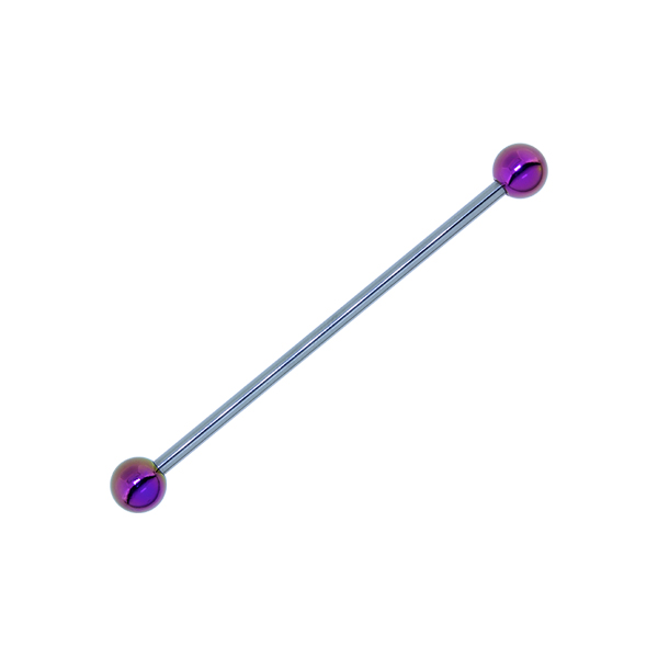 עגיל אינדסטריאל - כדורים סגולים