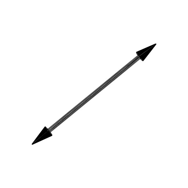 עגיל אינדסטריאל -בר וקונוסים שחורים