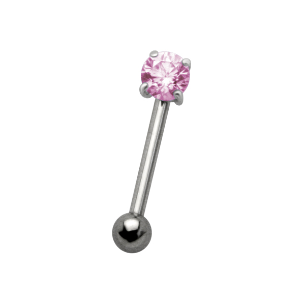 עגיל פירסינג בגבה  - קריסטל ורוד