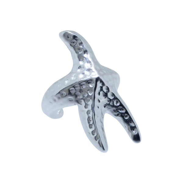 עגיל ללא חור קליפ מכסף כוכב ים