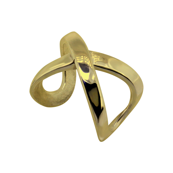 עגיל ללא חור קליפ מכסף וציפוי זהב אינפיניטי