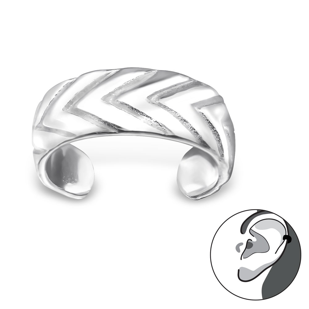 עגיל ללא חור קליפ מכסף עיטור צמיג