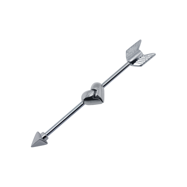 עגיל אינדסטריאל -  חץ ולב