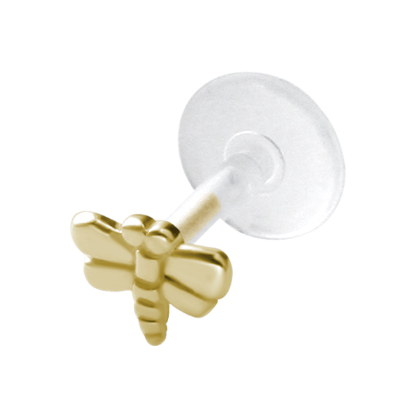 עגיל לברט / טראגוס -כסף וציפוי זהב שפירית