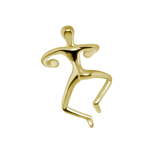 עגיל קליפ - כסף וציפוי זהב איש מטפס