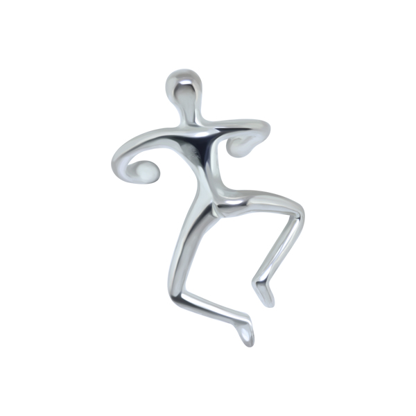 עגיל קליפ - כסף ועיטור איש מטפס