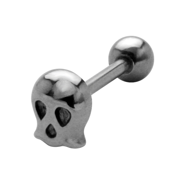 עגיל פירסינג בלשון - גולגולת