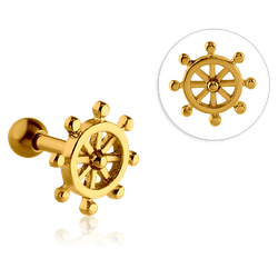 עגיל הליקס - ציפוי זהב הגה סירה