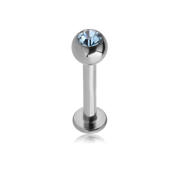 עגיל טראגוס / מונרו / לברט - כדור קריסטל תכלת