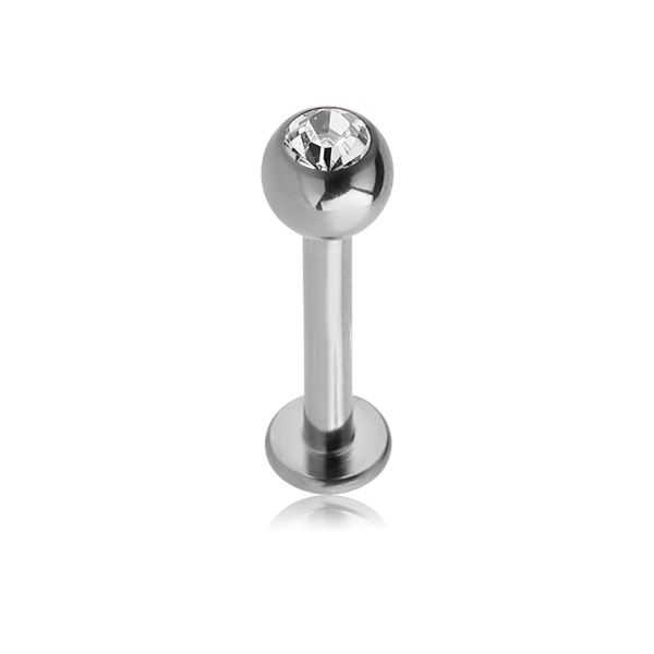 עגיל טראגוס / מונרו / לברט - כדור קריסטל לבן