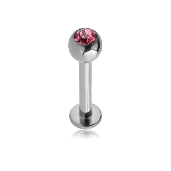 עגיל טראגוס / מונרו / לברט - כדור קריסטל ורוד