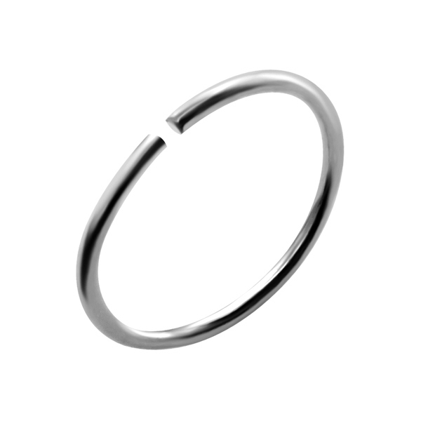 נזם זהב לבן - חישוק 0.8 מ"מ