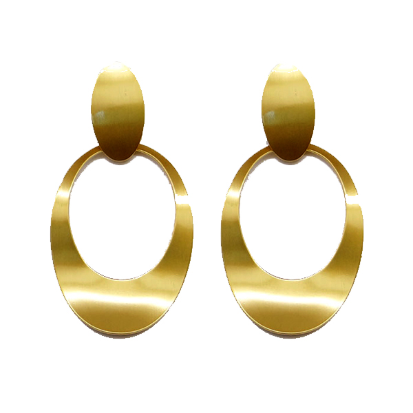 עגיל אובלי זהוב