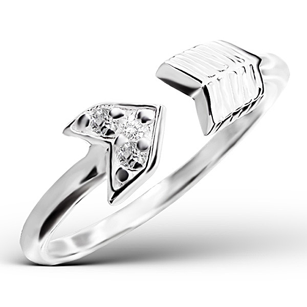 טבעת מתכווננת מכסף חץ