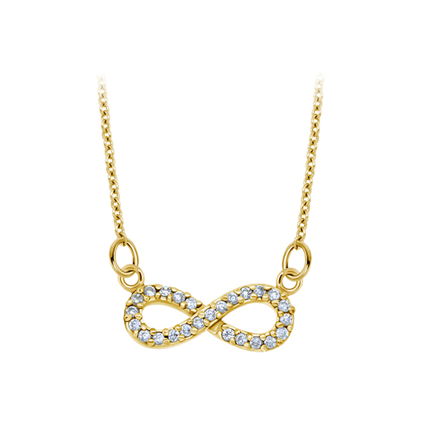 שרשרת - מכסף וציפוי זהב אינפיניטי וקריסטלים