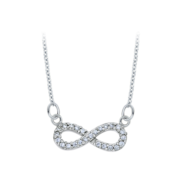 שרשרת - מכסף אינפיניטי וקריסטלים לבנים