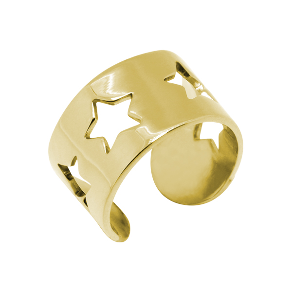 עגיל קליפ - ציפוי זהב כוכבים