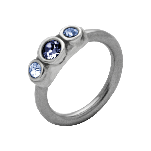 עגיל סיידליפ - טבעת קריסטלים ותכלת וכחול