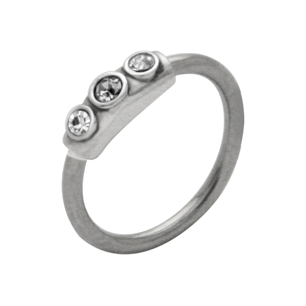 עגיל סיידליפ - טבעת קריסטלים לבנים