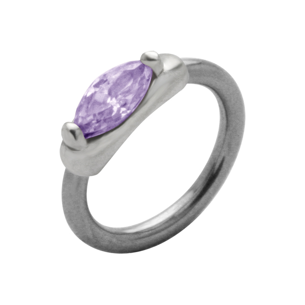 עגיל סיידליפ - טבעת קריסטל לבנדר