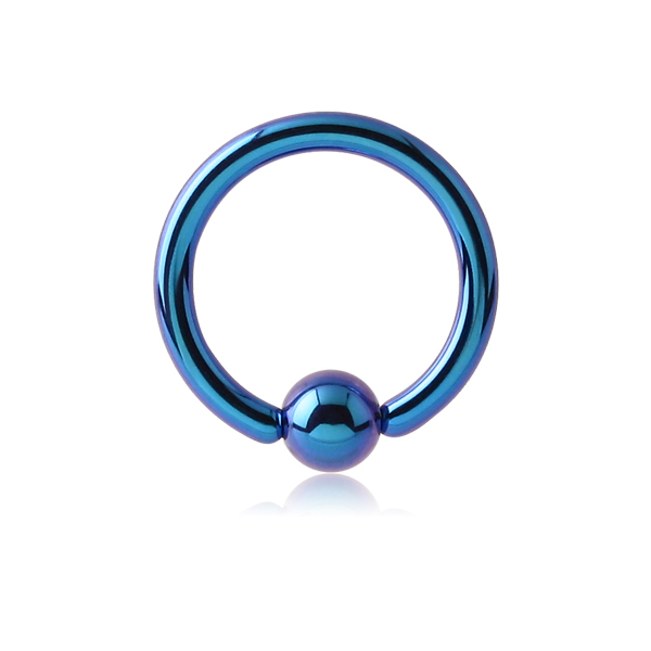 עגיל טבעת לחץ הליקס / טראגוס מטיטניום כחול 1*6 מ"מ