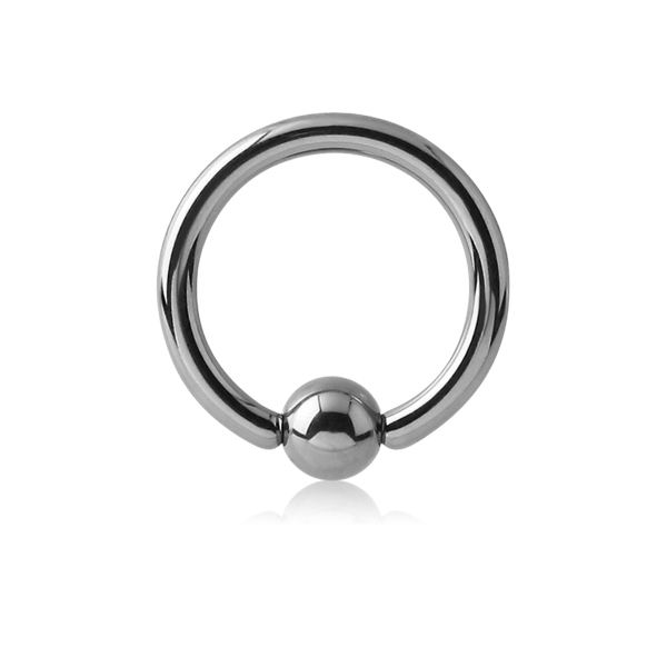 עגיל טבעת לחץ הליקס / טראגוס מטיטניום כסוף 1*6 מ"מ