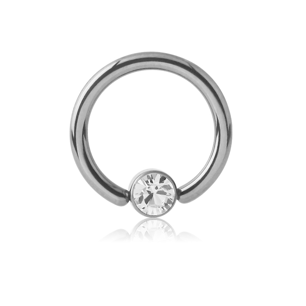 עגיל הליקס מטיטניום וקריסטל לבן 1*10 מ"מ