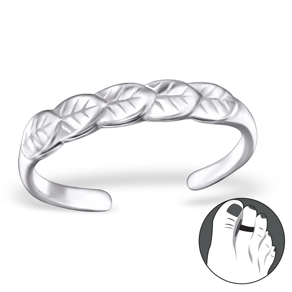 טבעת רגל מכסף - עלים