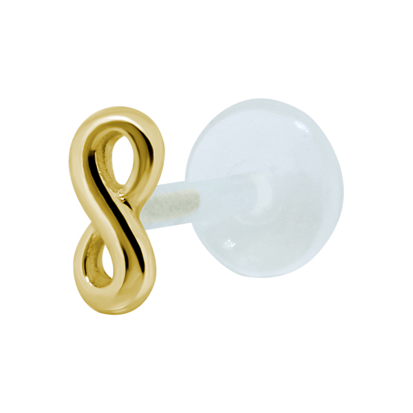 עגיל טראגוס / לברט - כסף וציפוי זהב אינפיניטי