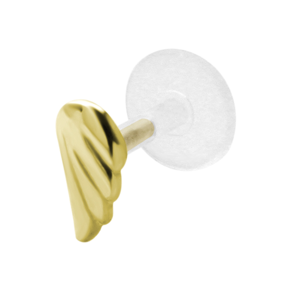 עגיל טראגוס - ציפוי זהב עיטור כנף