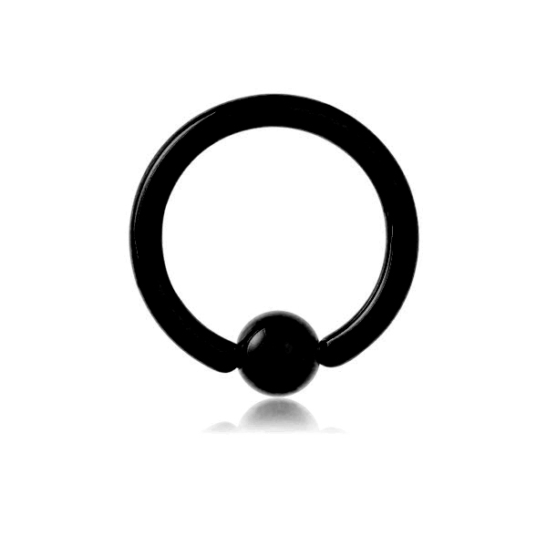 עגיל טבעת לחץ הליקס / טראגוס טיטניום שחור 1.2*6 מ"מ
