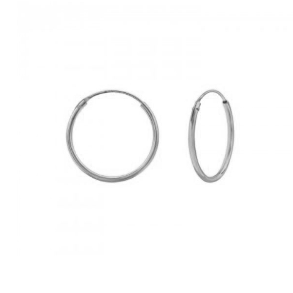 עגילי חישוק - מכסף 15 מ"מ