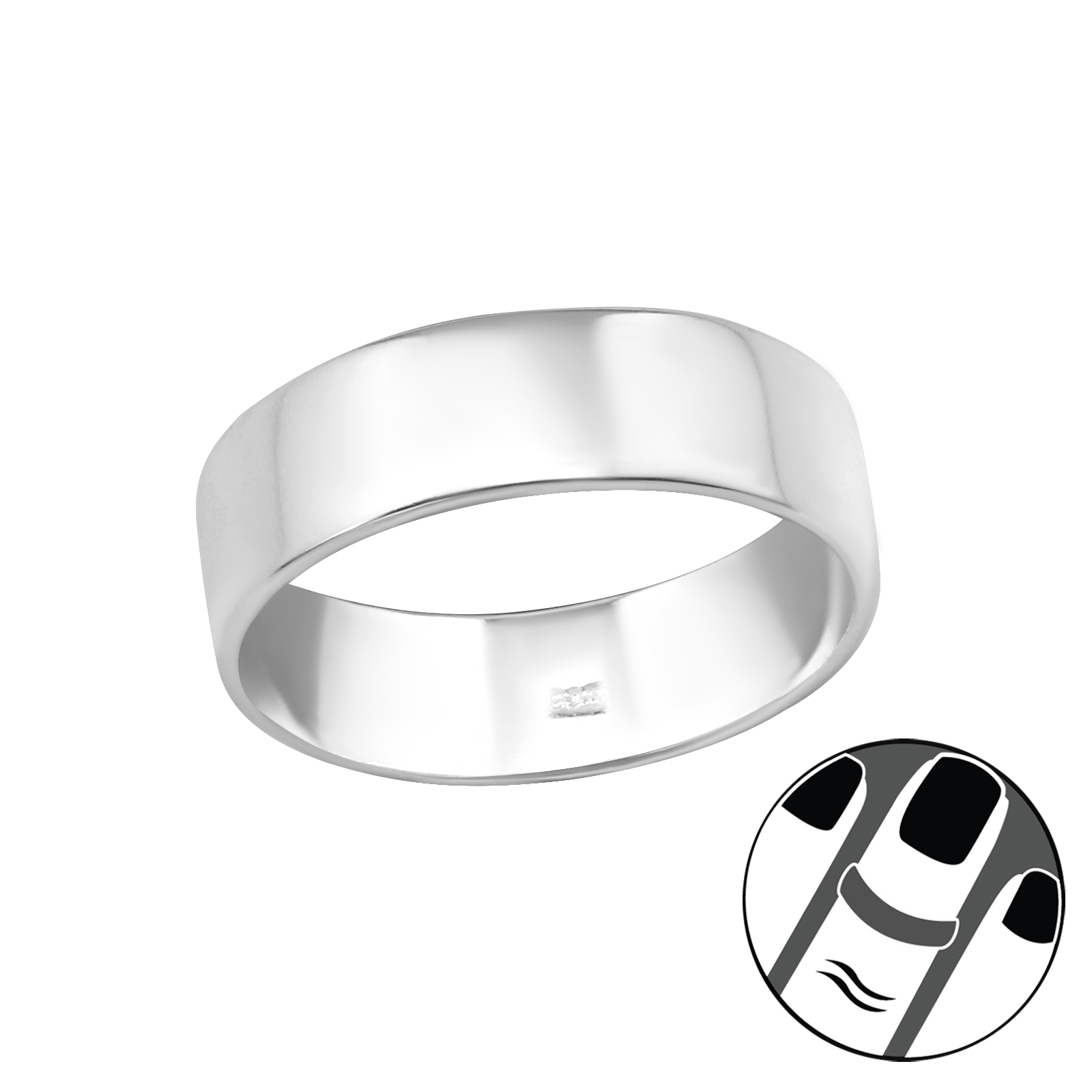 טבעת חצי - חלקה