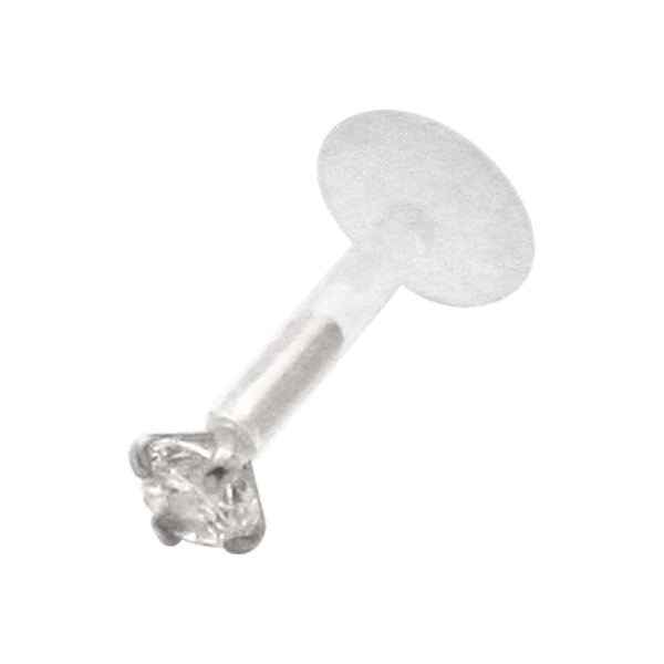 עגיל טראגוס / מונרו / לברט - קריסטל לבן