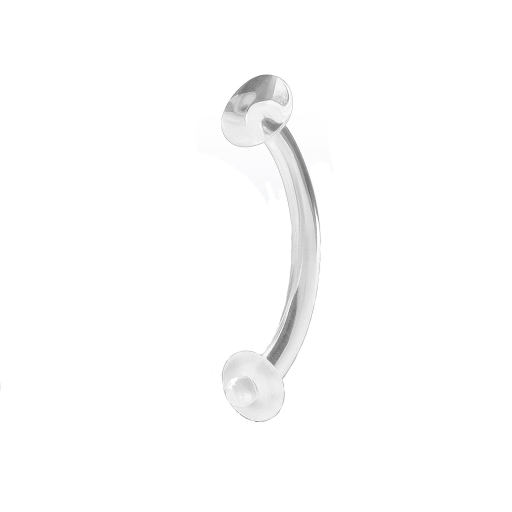 עגיל רוק / הליקס / טראגוס / מונרו / בננה - ביופלאסט שקוף