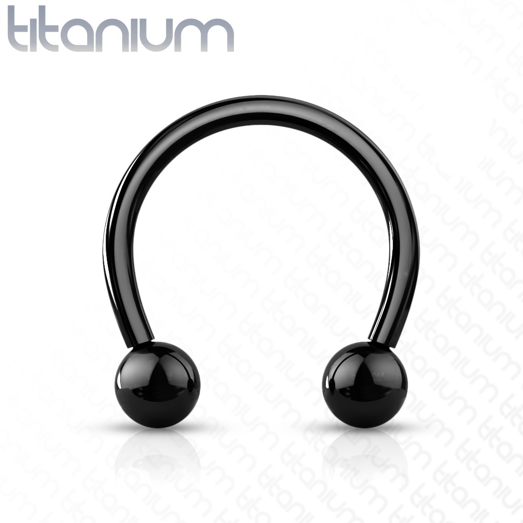 עגיל הליקס/ספטום/טראגוס פרסה וכדורים מטיטניום שחור