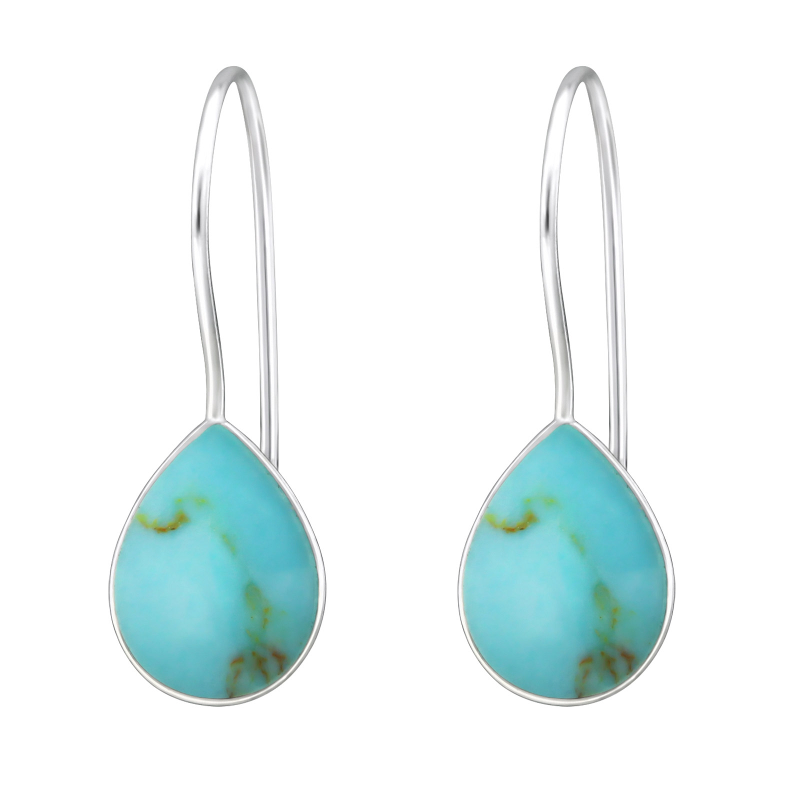 עגילים נתלים מכסף - צדף טיפה