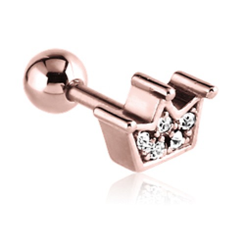 עגיל הליקס - ציפוי זהב רוז כתר וקריסטלים