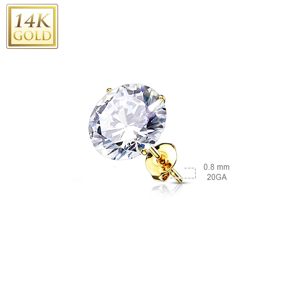 עגיל סטד 3 ממ מזהב טהור