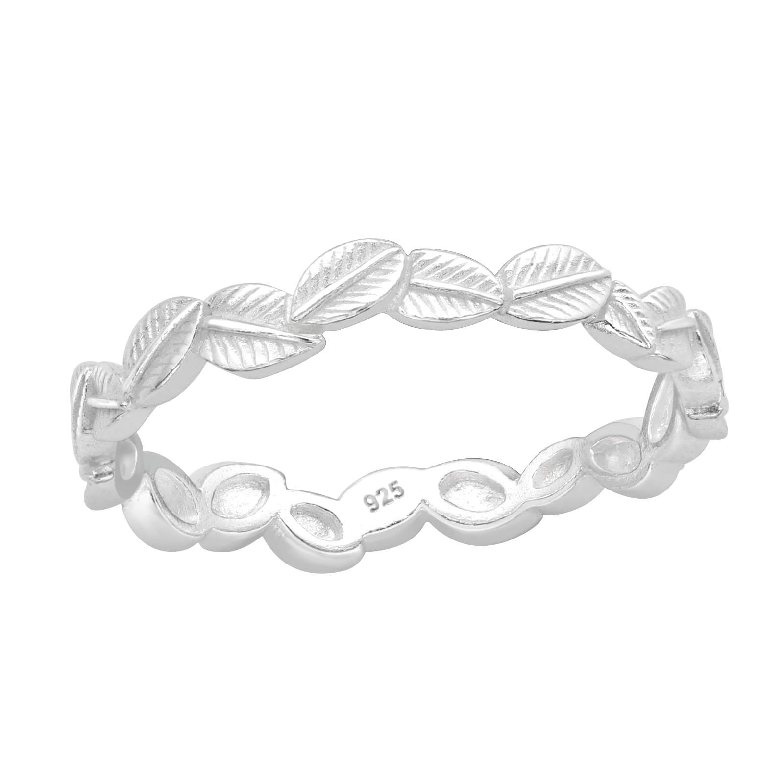 טבעת כסף עלים