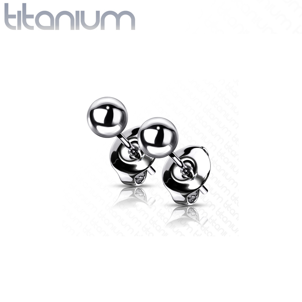 עגילי סטד מטיטניום - כדור 3 ממ