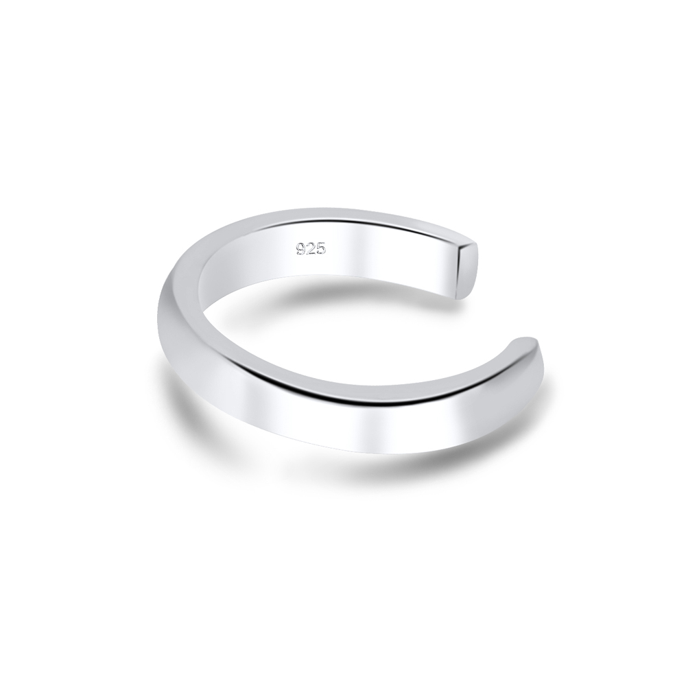 עגיל ללא חור קליפ מכסף חלק