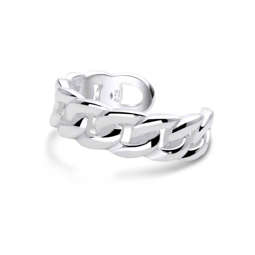 עגיל ללא חור קליפ מכסף חוליות