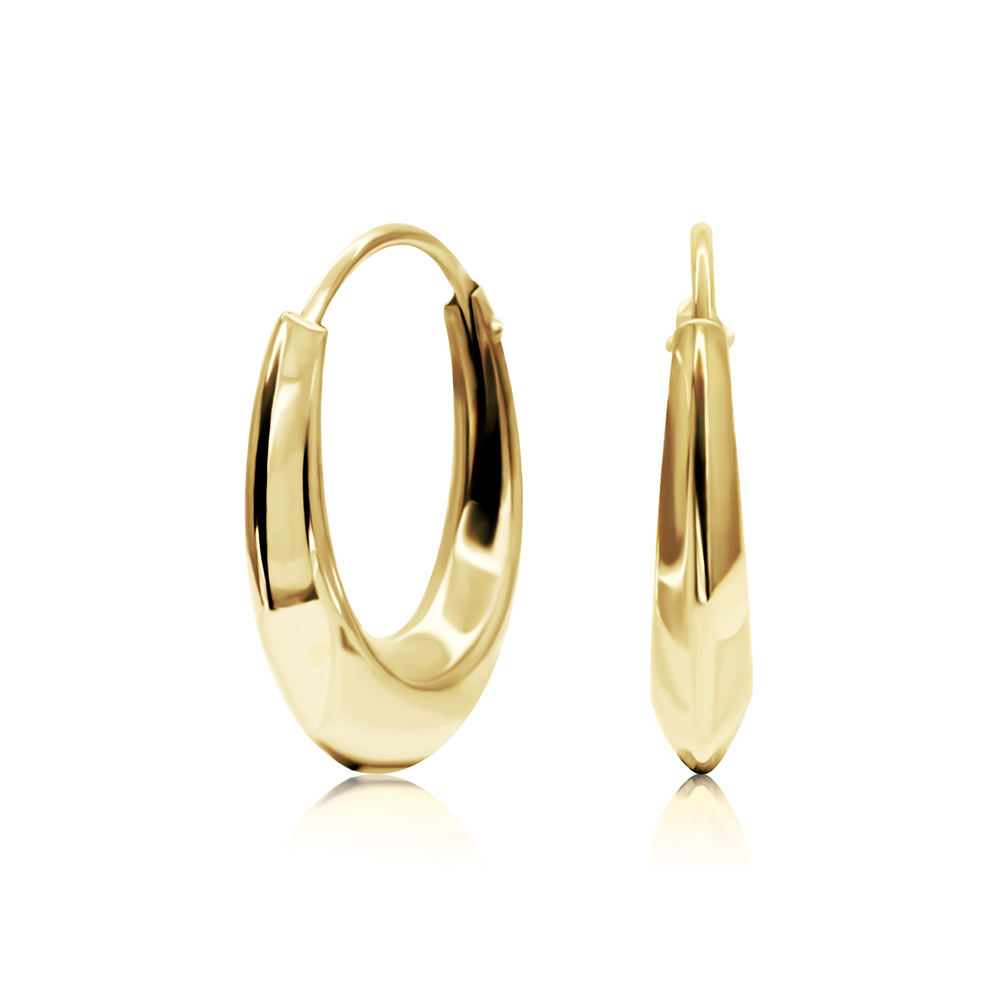 עגילי חישוק מכסף וציפוי זהב 20 מ"מ