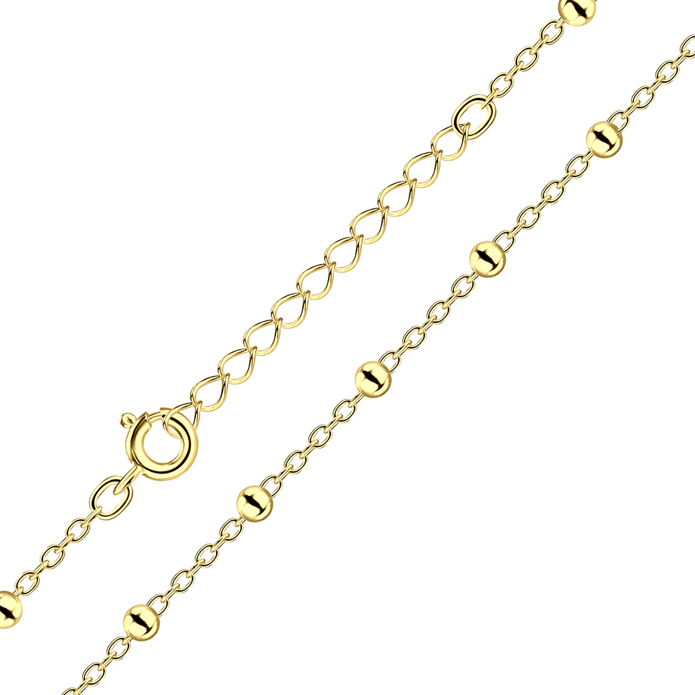 שרשרת מכסף צ'וקר וציפוי זהב - עיטור כדורים